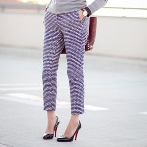J. Crew Navy Metallic Tweed Cafe Capri Crop Pants